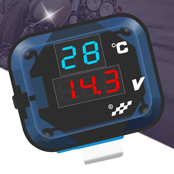Motorcykel Modificeret Tilbehør Motorcykel Termometer Måler Voltmeter USB Port