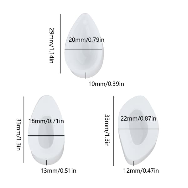 6x harpiks dråpeanhengform med hull silikon vanndråpe edelstensform for DIY