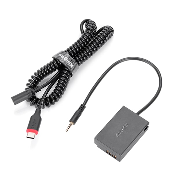 LP-E17 Dummy -akku DC-kytkimelle Type-C-jousivirtasovittimen kaapelilla malleille 77D 200D 750D 760D 800D 850D M3 M5 M6 Cam