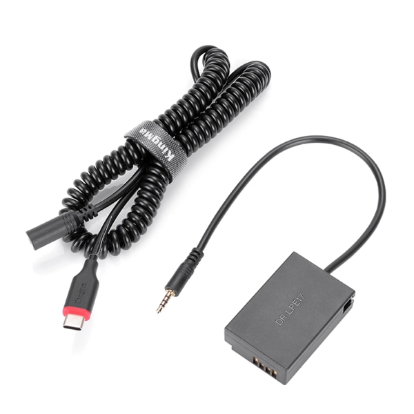 LP-E17 Dummy Batteri for DC Kobler med Type-C Fjær Strømadapter Kabel for 77D 200D 750D 760D 800D 850D M3 M5 M6 Kamera