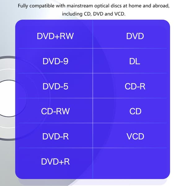 USB Power Disc Writer Reader Slankt Eksternt Drev til Notebook