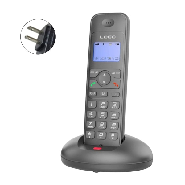 Trådlös telefon med uppringardisplay Handfri samtal Bakgrundsbelyst telefon Handsfree För hemmakontor Desktop D1006 Black US