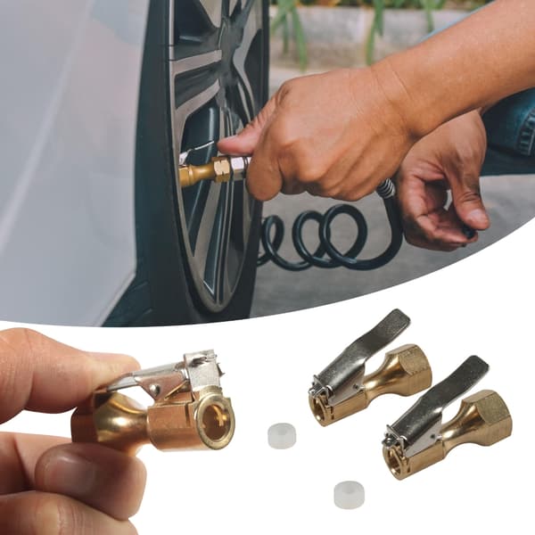 Luftchuck for dekk med klipsadapter messing låsende dekkpumpe dyseadapter