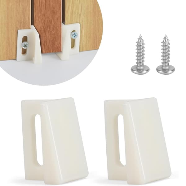 Sidekarmmontert dørguide i plast, bunn, ripefri design, 10 stk/sett
