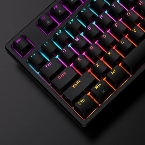 104 nycklar USB trådbunden RGB-bakgrundsbelyst mekaniskt speltangentbord med gröna/röda brytare Frosted Keycaps för stationära och bärbara datorer Black Blue Switch