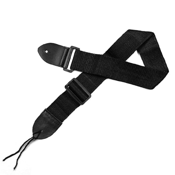 Vävning av PU-läderändar gitarrremmar, justerbar 2 tums nylon akustisk gitarrrem för elgitarrbas