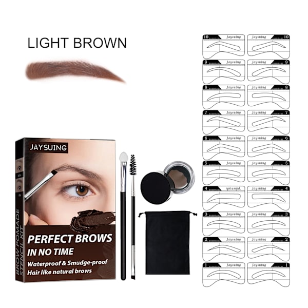 Ögonbrynsstämpel och Ögonbrynsstencil Kit, för Perfekt Ögonbrynsmakeup, Ögonbrynsstencil och Stämpel Kit