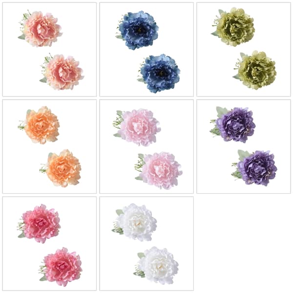 2-pack eleganta gardinhållare konstgjord blomma dekorativa repbindningsklämmor White