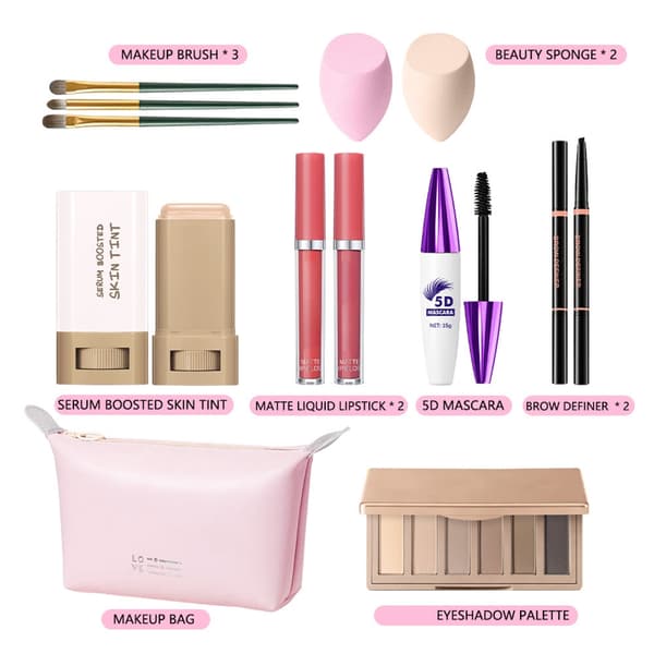 Luksus Makeup Gavesæt Med SmudgeProof Formel Og Applikationsværktøjer