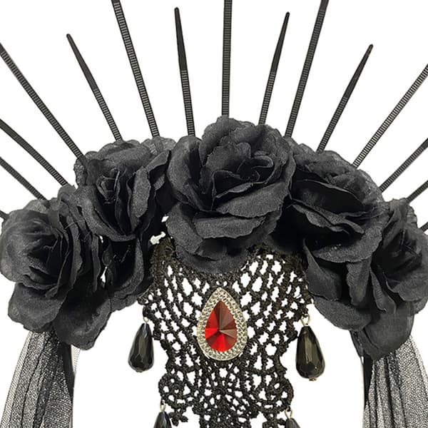Lang slørhodebånd Halloween Dark Series Hodeplagg Lolita-stil Kronehodeplagg