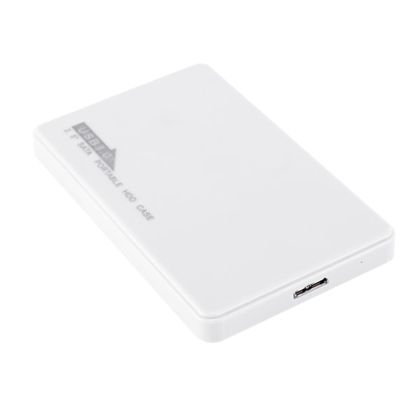 2,5 tums smalt bärbart hårddiskhölje USB 3.0 extern case Sata hårddiskar HDD- case White