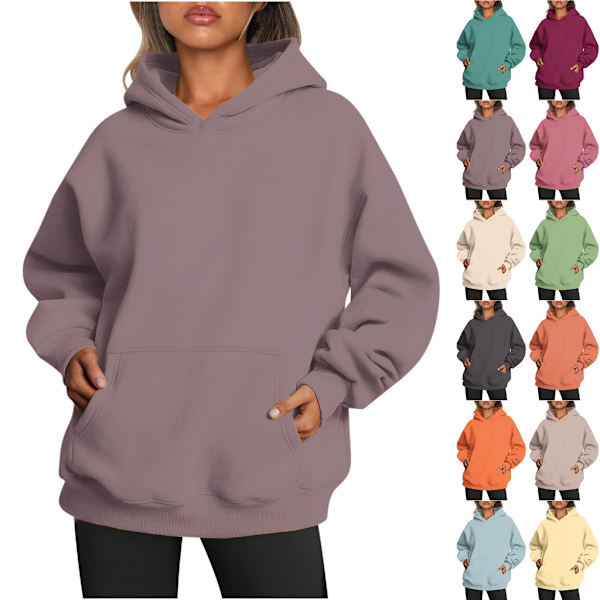 Stilfuld oversized sweatshirt med hætte til kvinder, efterår/vintertøj RE M
