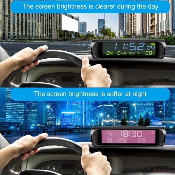 Solarbil Digitalt Ur Køretid Dato Dashboard Digitalt Ur Bilur