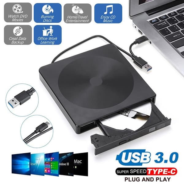 Snabb Dataöverföring USB 3.0 Typ C DVD-brännare för Bärbara och Stationära Datorer
