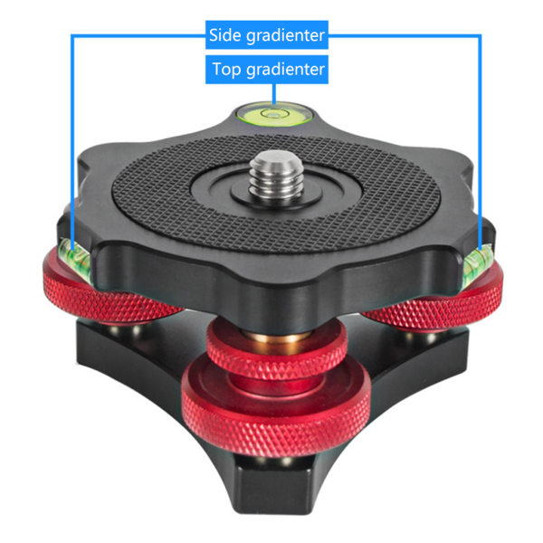 LP-64 Tri-wheel Precision Leveler med Bubble Level Tripod Leveling Base med 3/8" skruvhål, tillverkad av aluminiumlegering