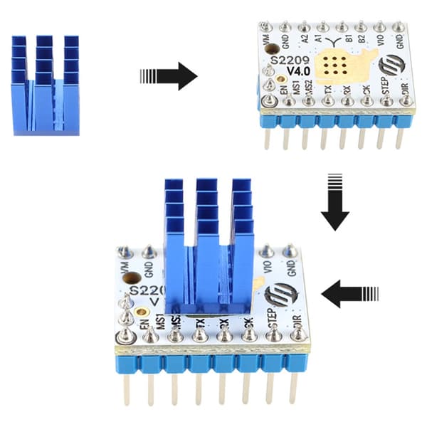 TMC2209 V4.0 Stepper Motor Driver 256 Microstep Stille Driver Til 3D Printer