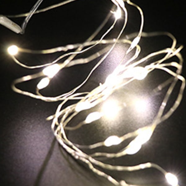 Vattentät Garland Fairy String Lamp Silver Wire Nattljus USB driven för 3m C