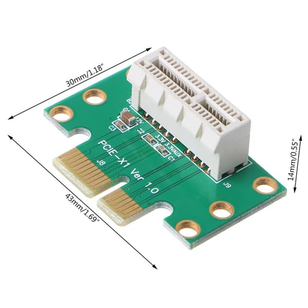 X1 Adapter Riser-kort PCI E PCIE X1 til X1 Sporkonverterkort 1U Server Chassis