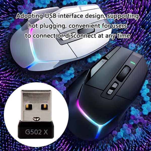 Effektiv USB-dongle for G502 X / G502 X PlusLightspeed-mus, jevn drift
