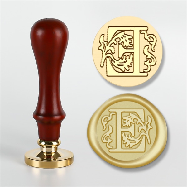 Utsökt design mässing vax sigill stämpel Set med engelska alfabet bokstaven Vintage mönster vax sigill stämpel för jul T