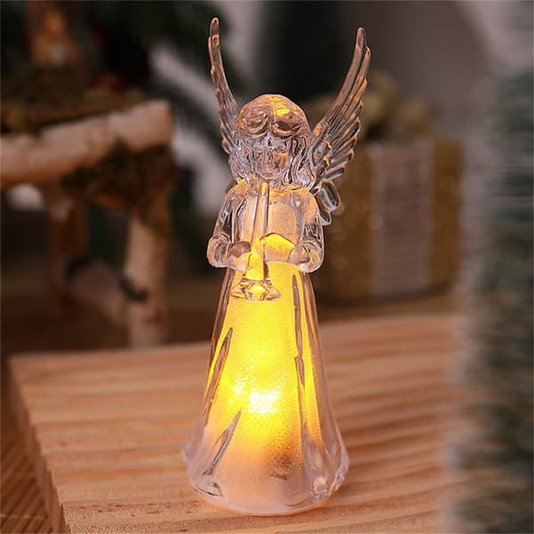 4 stk. Akryl Engel Natlampe Glitrende Sengelamper Dekorativt Element