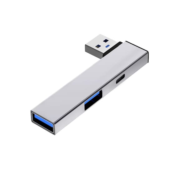 Aluminium USB3.0 Hub med USB3.0+USB2.0 Port til højhastighedsforbindelse Silver