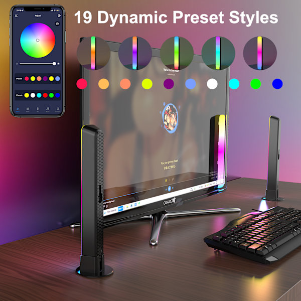 2 stycken för Creative Atmosphere Light Musiksensorljus RGB Röstaktiverad Pickup Rhythm Light för rekreationsplats