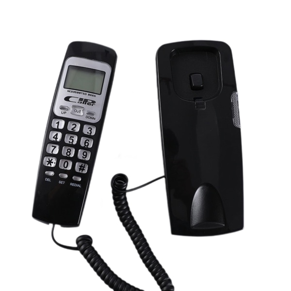 Blixtåteruppringning med sladdtelefon med LCD-skärm Kalenderåteruppringning för hemmakontor fast fast telefon B666 Black