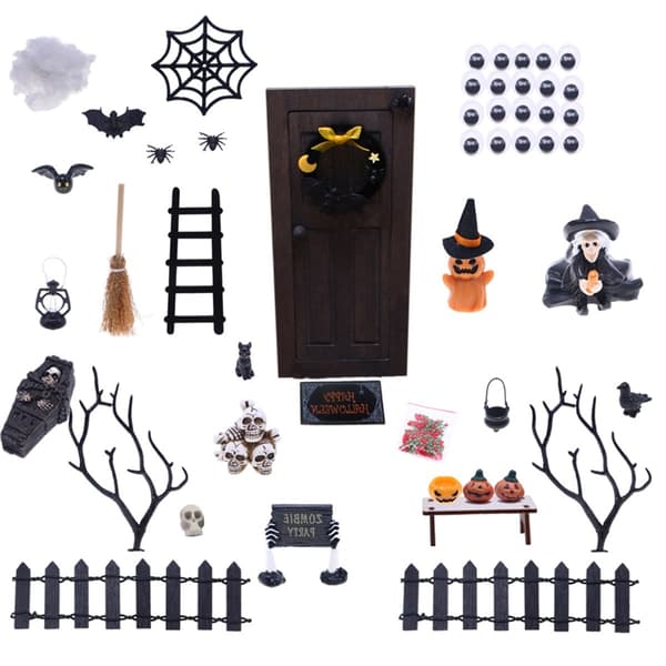 Dukkehus Tilbehør Mini Halloween Gresskar Trepynt Samling