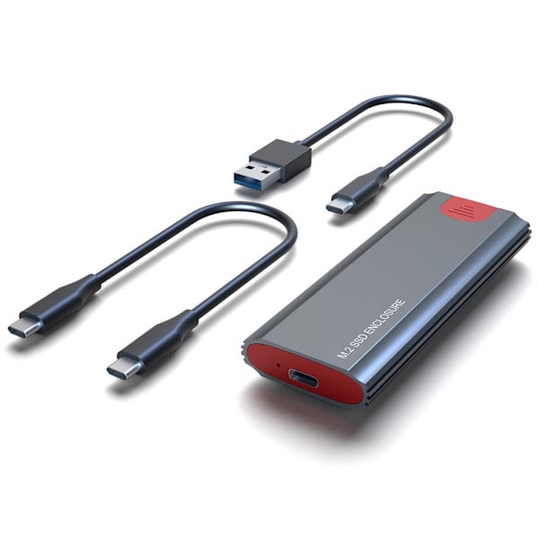 M2 NVMe SSD-kapsling Verktygsfri Aluminiumlåda - Typ-C 3.1 Gen2 till NVMe PCIe Extern Kapsling för M2 NVME Hårddisk
