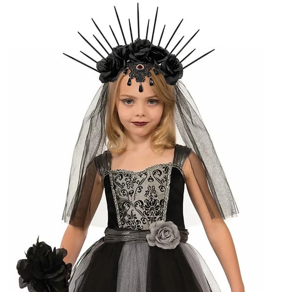Lang slørhodebånd Halloween Dark Series Hodeplagg Lolita-stil Kronehodeplagg