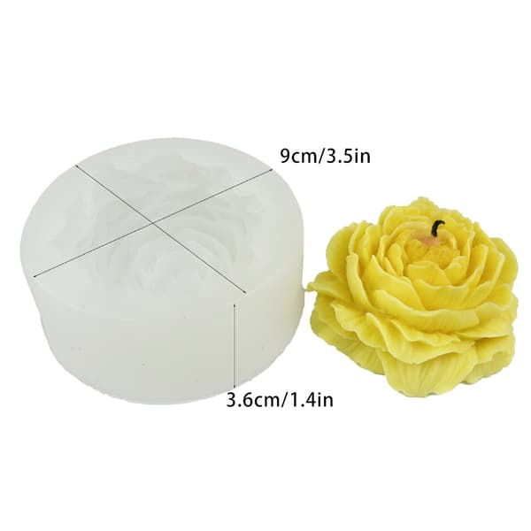 Pæonblomst lysform Håndlavet lys Aroma voks sæbeforme til dekoration Carnation silicone mold
