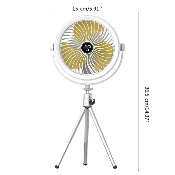 Bordventilator Bærbar Campingventilator med Stærk Luft USB Opladningsventilator Tripod Ventilator