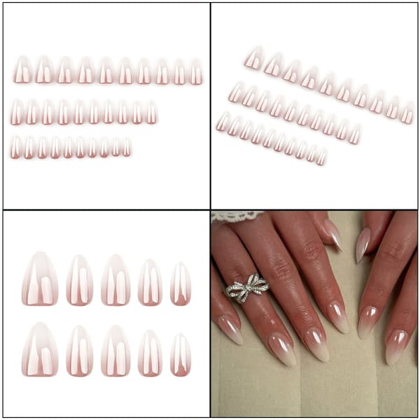 Gradient Press on Nail French Tips False Nail Full Cover Nail Art Decoration