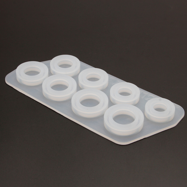 8 delar Harts molds Silikon molds Diverse storlekar Form Cirkelsmycken för DIY Craft Ring Making