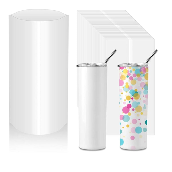 100 st 5x10 tum Krympfolieärmar för 20 oz Sublimeringsmuggar Hållbara