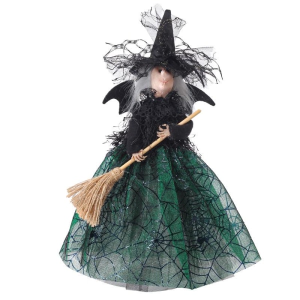 Halloween häxa för docka för Halloween Hem Sovrum Skrivbordsdekoration Ornament Black