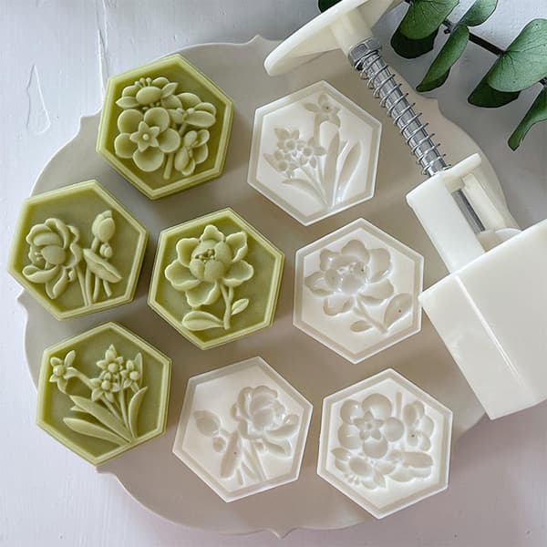 Midhöstmånen form DIY Hand Press Cookie Dessert Cutter Cookie Stämplar