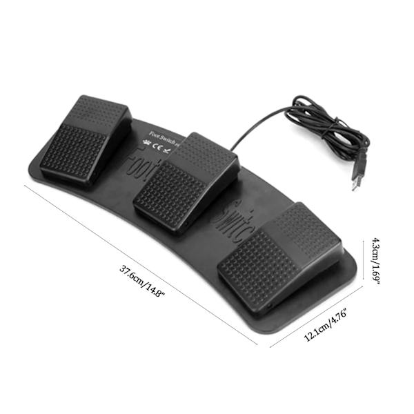 USB fotkontakt pedal 3 pedaler Styr tangentbord Mus Simulera vilken som helst för tangent på tangentbordskombination för tangent för HID Switch