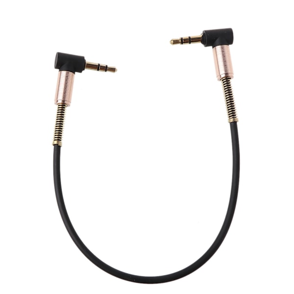 24 cm Dobbelt 90 Graders Nylon 3,5 mm til 3,5 mm Han Jack Audio Kabel Bil Aux Ledning til Telefon Tablet CD Afspiller Stereo Højttaler