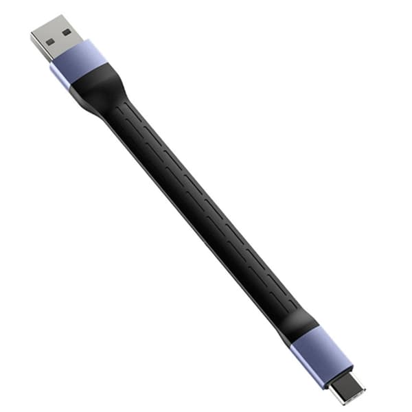 Kort Fleksibel USB C Ladekabel 40Gbps Dataoverføring PD3.1 og 15cm Flat