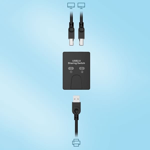 Manuel printerdelingsenhed USB To computere deler 1 USB 2 i 1 ud