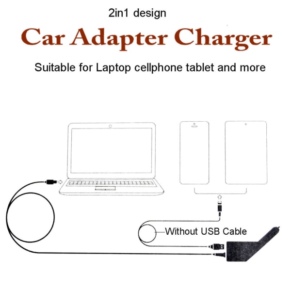 för DC Laptop Bil Adapter Laddare 19V 3.42A 3.0x1.1mm QC3.0 för Mobiltelefon Pad Smartphone Laddning 65W
