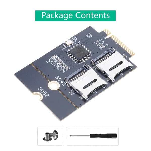 Dubbelkort till NGFF M.2 Key B-adapter (Stödjer USB-buss, inte buss)