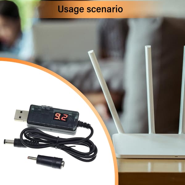 LED-skjerm USB-ladekabel USB 5V til 9V/12V For DC5.5x2.1mm 3.5x1.35mm