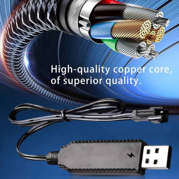 SM2.0 2P Plugger 3.7V USB Smarteste IC Ladekabel med LED-indikator for Li-ion