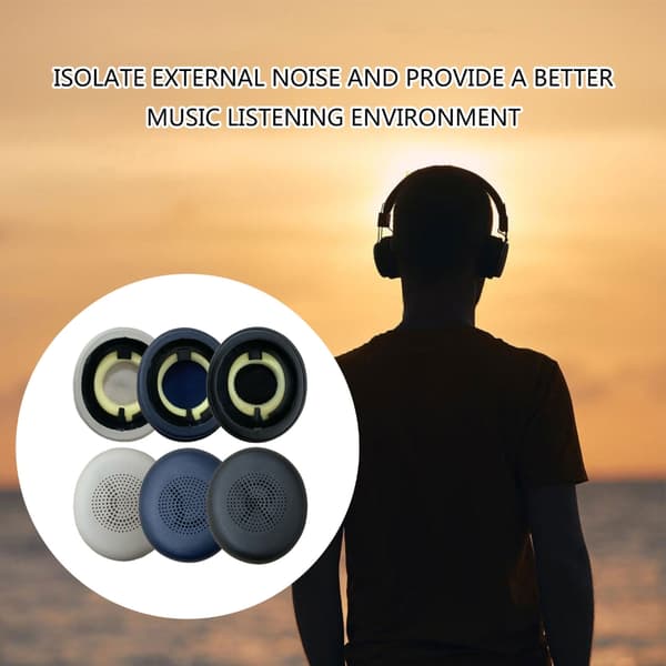 Ørepuder Ørekopper Betræk til 45h/Evolve2 65 40 MS UC USB Headset Ørevarmere Black