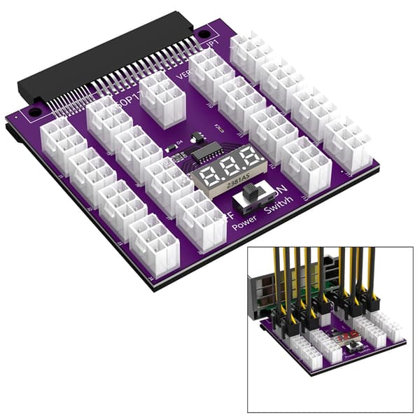 12V 6-pin Breakout Board BTC Mining Strømforsyningsadaptere
