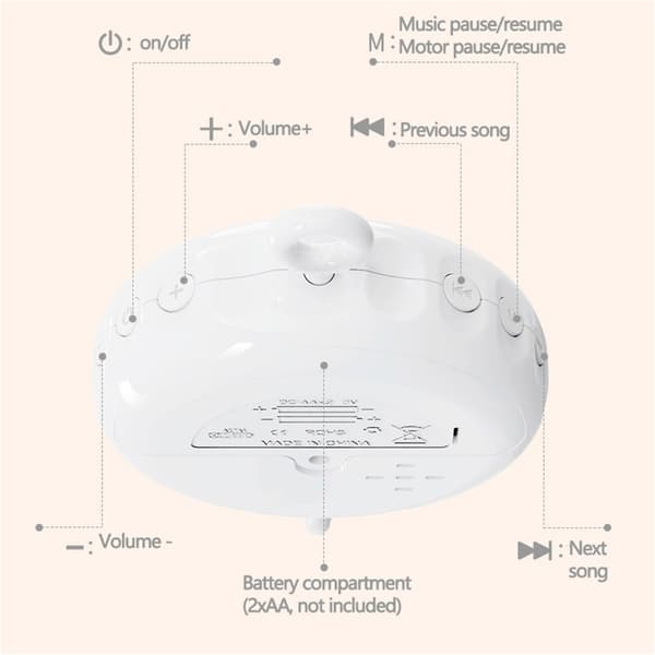 24 låtar Flytta speldosa Lullabies Rattle Batteridriven