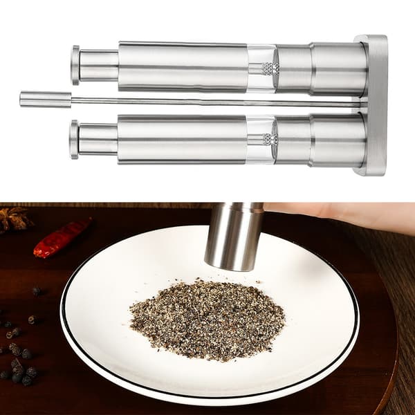Kryddkvarnar Salt- och Pepparkvarn Tumtryck Rostfritt Stål